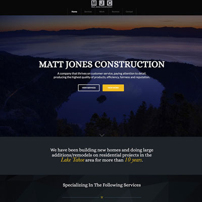 Matt Jones Construction Website