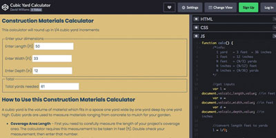 Cubic Yard Calculator