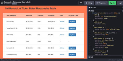 Responsive Table