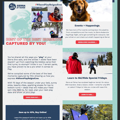 Sierra-at-Tahoe Newsletter Design