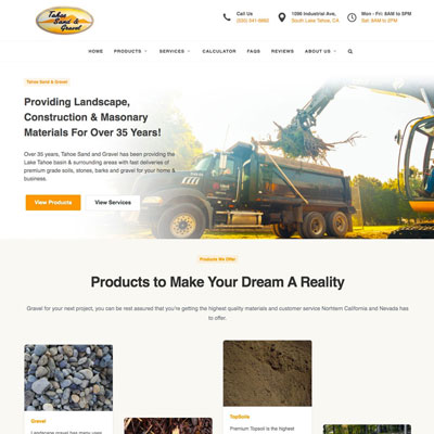 Tahoe Sand and Gravel Website